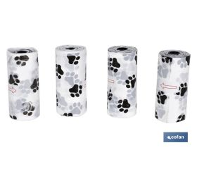 Bolsas de Basura para excrementos de perros | 4 rollos de15 bolsas | Medidas: 35,5 x 23 cm
