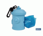 DISPENSADOR DE BOLSAS PARA MASCOTAS AZUL 7,8X5CM