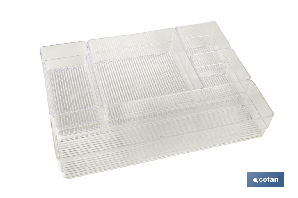 SET ORGANIZADOR COSMETIC 30X23X8cm TRANSPARENTE