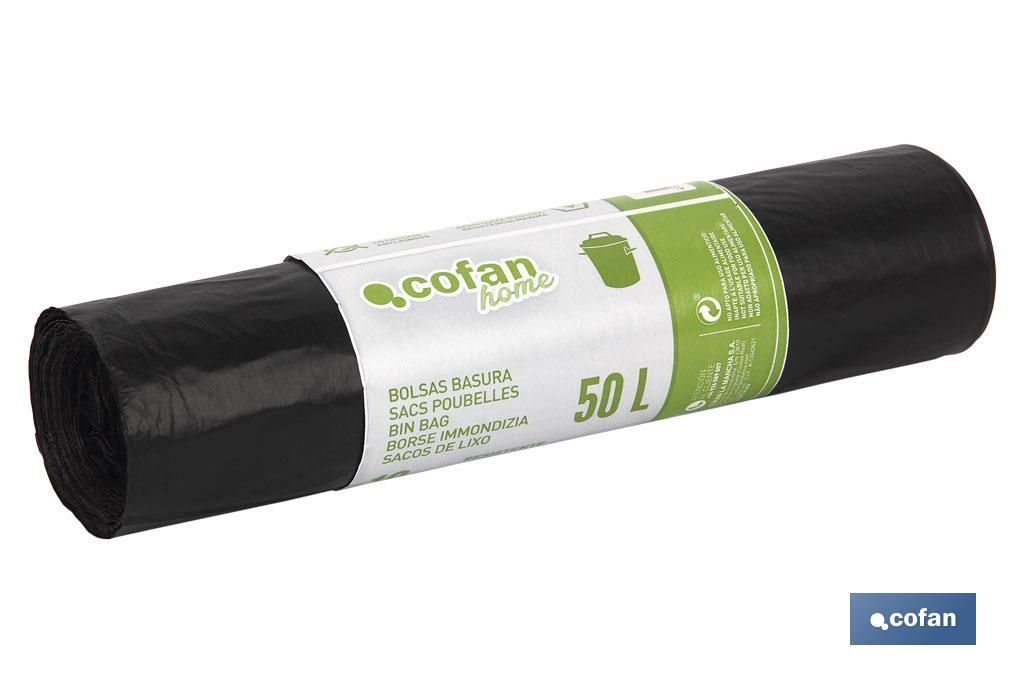 BOLSA DE BASURA 60x80 GALGA 120 50 L COLOR NEGRO 10 UDS.