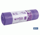 Bolsas de basura perfumadas con autocierre en color violeta | Medidas de 57 x 57 cm y galga de 90