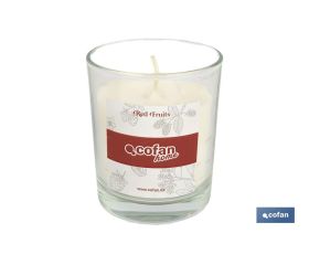 Vela aromática de cera vegetal | Aroma a frutos rojos | Mecha de algodón