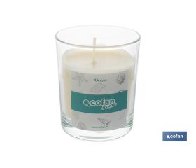 Vela aromática de cera vegetal | Aroma a océano | Mecha de algodón