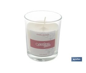 Vela aromática de cera vegetal | Aroma a jazmín | Mecha de algodón