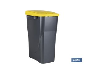 Cubo de basura amarillo para reciclar plásticos y envases | Tres medidas y capacidades diferentes