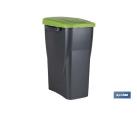Cubo de basura verde para reciclar materiales de vidrio | Tres medidas y capacidades diferentes