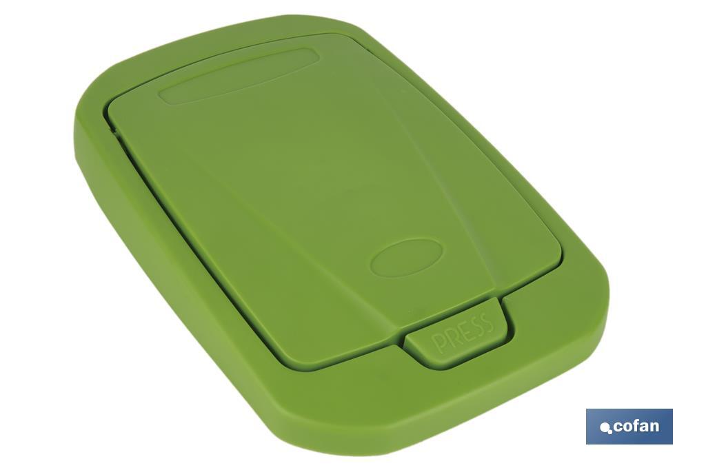 CUBO DE BASURA PARA RECICLAR 15 LITROS  COLOR VERDE 20 X 31 X 42 CM