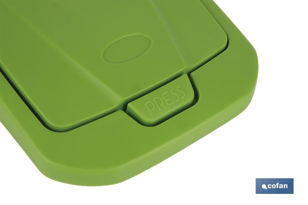 CUBO DE BASURA PARA RECICLAR 15 LITROS  COLOR VERDE 20 X 31 X 42 CM