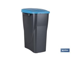Cubo de basura azul para reciclar materiales de papel y cartón | Tres medidas y capacidades diferentes