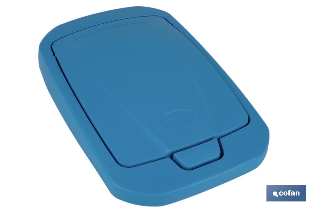 CUBO DE BASURA PARA RECICLAR 15 LITROS  COLOR AZUL 20 X 31  X 42 CM