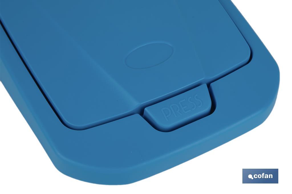 CUBO DE BASURA PARA RECICLAR 15 LITROS  COLOR AZUL 20 X 31  X 42 CM