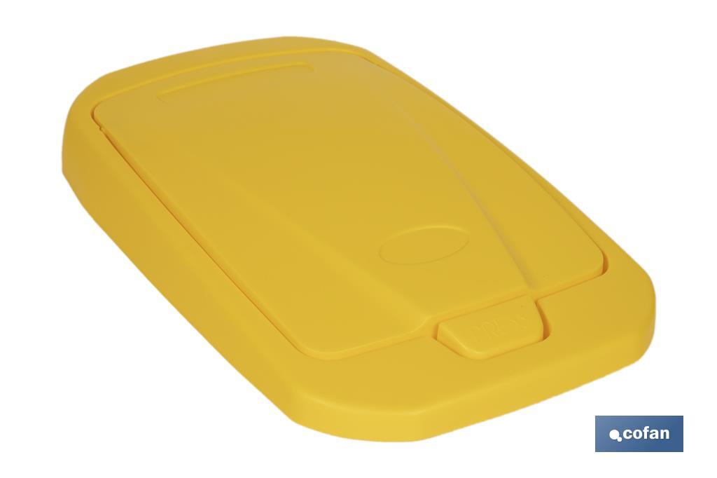 CUBO DE BASURA PARA RECICLAR 25 LITROS  COLOR AMARILLO 21.5 X 36 X 51 CM