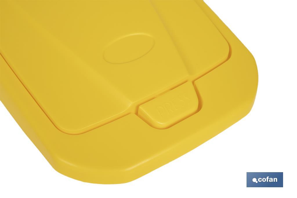 CUBO DE BASURA PARA RECICLAR 25 LITROS  COLOR AMARILLO 21.5 X 36 X 51 CM