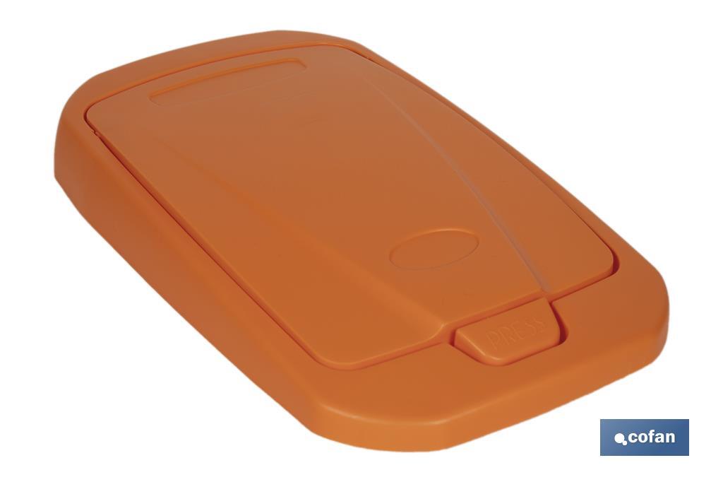 CUBO DE BASURA PARA RECICLAR 25 LITROS  COLOR NARANJA 21.5 X 36 X 51 CM