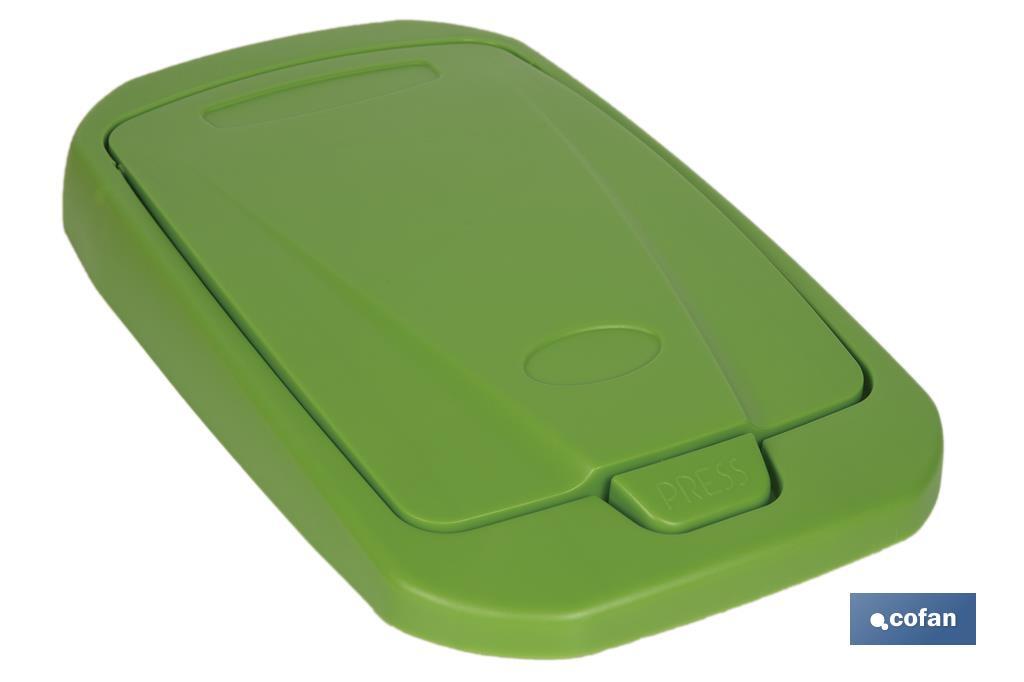 CUBO DE BASURA PARA RECICLAR 25 LITROS  COLOR VERDE 21.5 X 36 X 51 CM