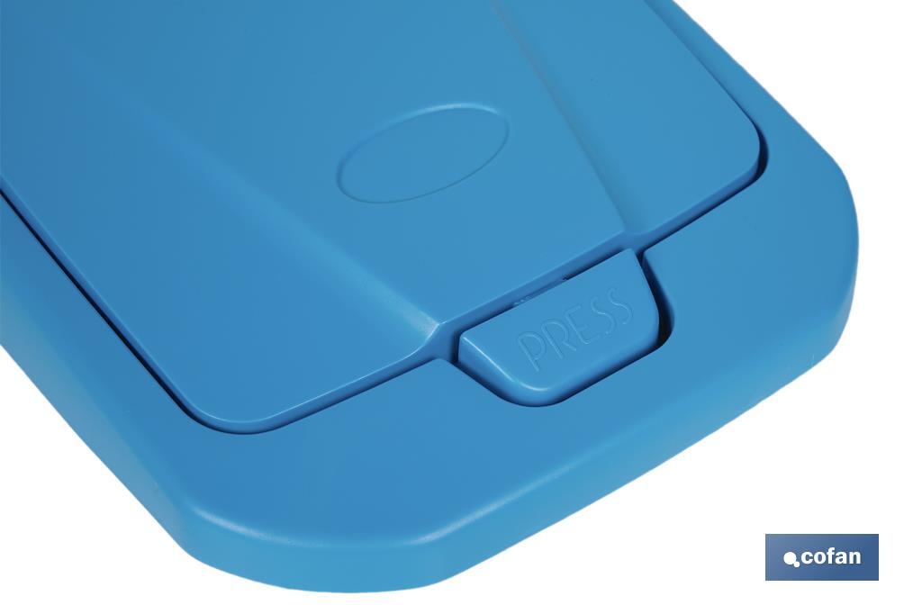 CUBO DE BASURA PARA RECICLAR 25 LITROS  COLOR AZUL 21.5 X 36 X 51 CM