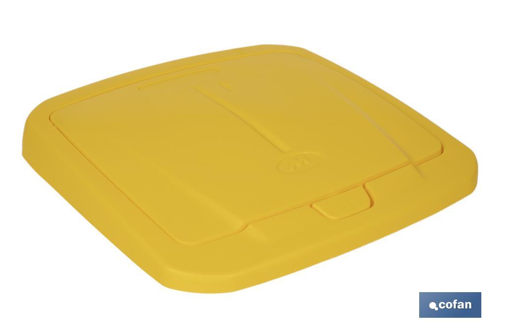 CUBO DE BASURA PARA RECICLAR 45 LITROS  COLOR AMARILLO 36.5 X 36 X 51  CM
