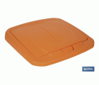 CUBO DE BASURA PARA RECICLAR 45 LITROS  COLOR NARANJA 36.5 X 36 X 51  CM