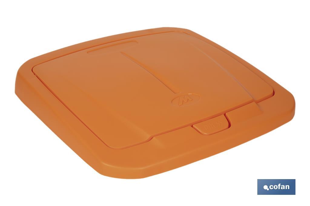 CUBO DE BASURA PARA RECICLAR 45 LITROS  COLOR NARANJA 36.5 X 36 X 51  CM