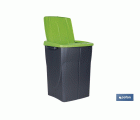 CUBO DE BASURA PARA RECICLAR 45 LITROS  COLOR VERDE 36.5 X 36 X 51  CM