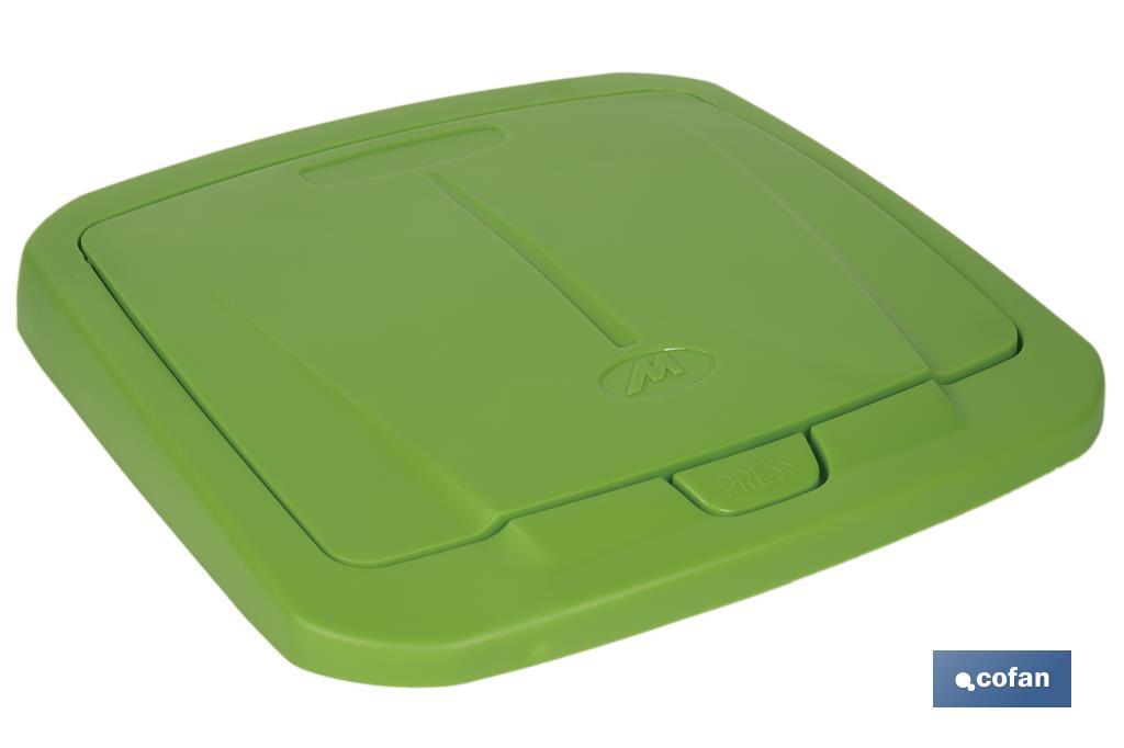 CUBO DE BASURA PARA RECICLAR 45 LITROS  COLOR VERDE 36.5 X 36 X 51  CM