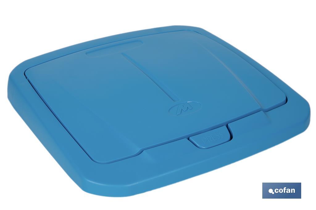 CUBO DE BASURA PARA RECICLAR 45 LITROS  COLOR AZUL 36.5 X 36 X 51  CM