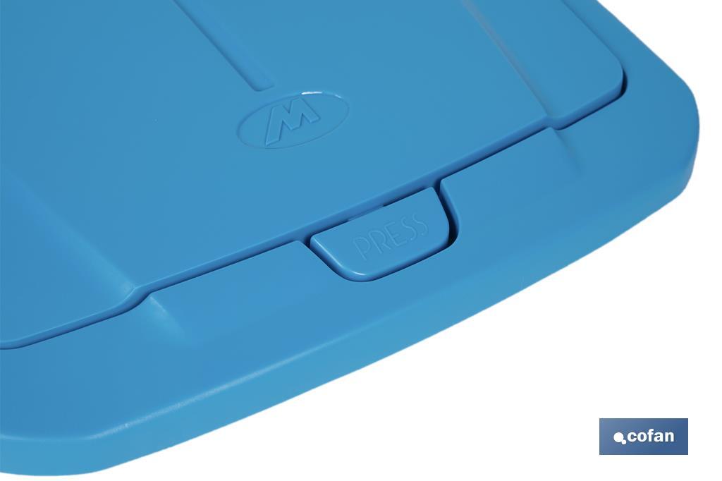 CUBO DE BASURA PARA RECICLAR 45 LITROS  COLOR AZUL 36.5 X 36 X 51  CM