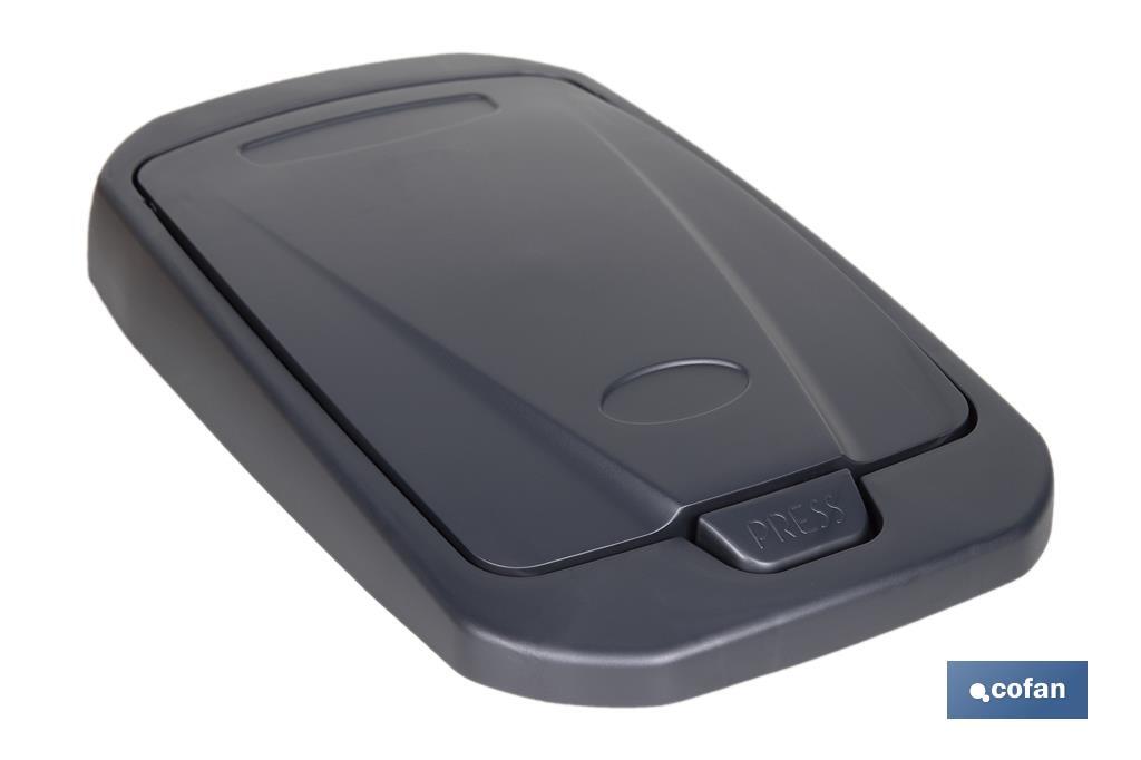 CUBO DE BASURA PARA RECICLAR 25 LITROS  COLOR GRIS 21.5 X 36 X 51 CM