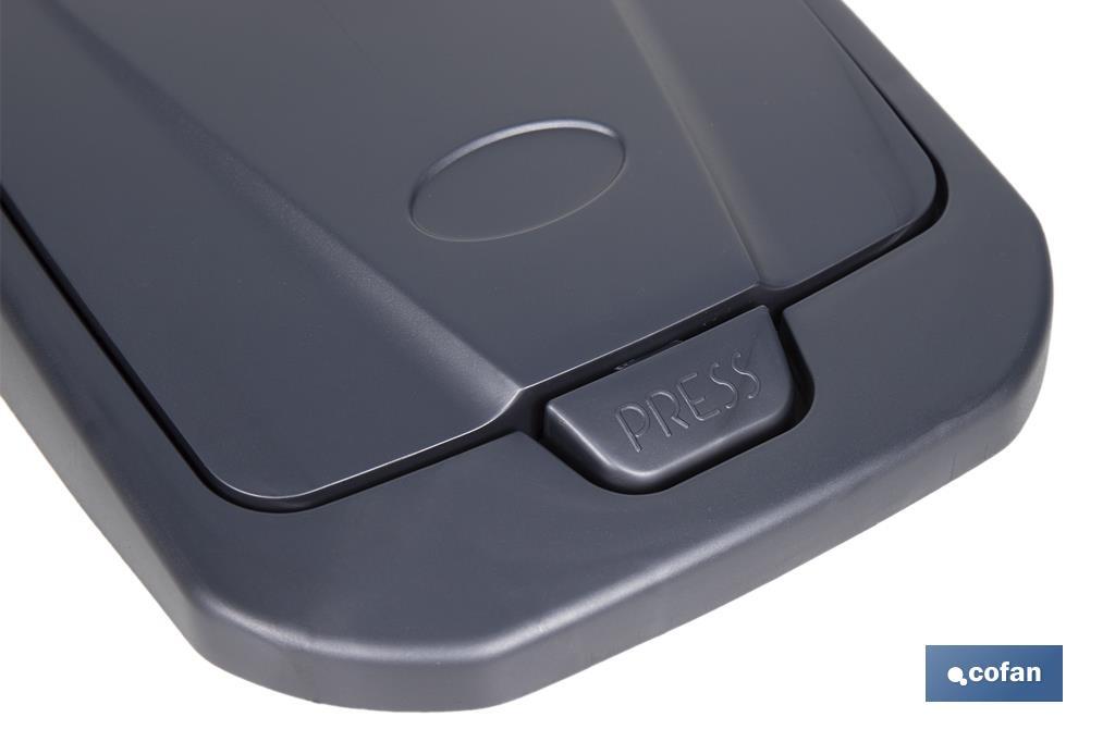 CUBO DE BASURA PARA RECICLAR 25 LITROS  COLOR GRIS 21.5 X 36 X 51 CM