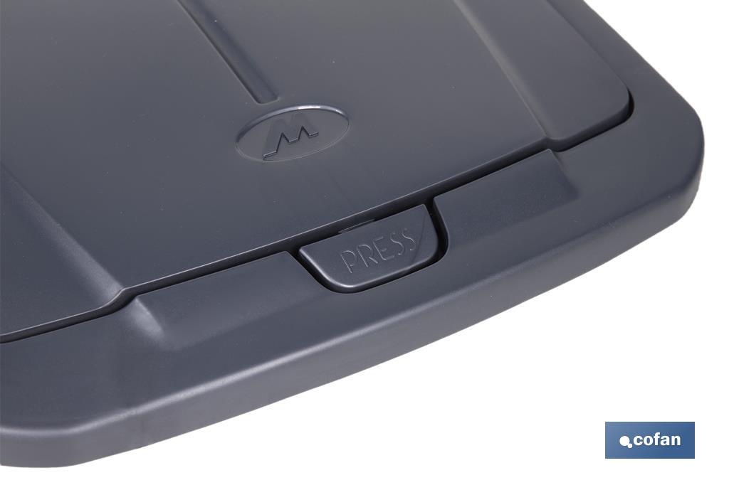 CUBO DE BASURA PARA RECICLAR 45 LITROS  COLOR GRIS 36.5 X 36 X 51  CM