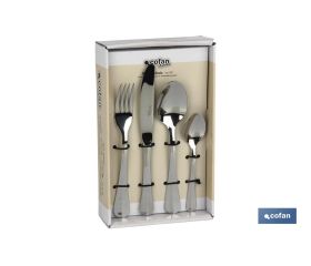 Cubertería de Acero Inoxidable | Modelo Bolonia | Juego de 24 pcs | C-18/0 | Incluye caja de diseño y gran calidad
