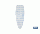 Funda tabla de planchar de algodón 100 % | Símbolos lavar | Medida: 135 x 53 cm