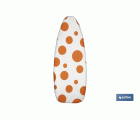 Funda para Tabla de Planchar Acolchada de Algodón | Medidas: 140 x 60 cm | Estampado Blanco con Lunares