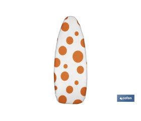 Funda para Tabla de Planchar Acolchada de Algodón | Medidas: 140 x 60 cm | Estampado Blanco con Lunares
