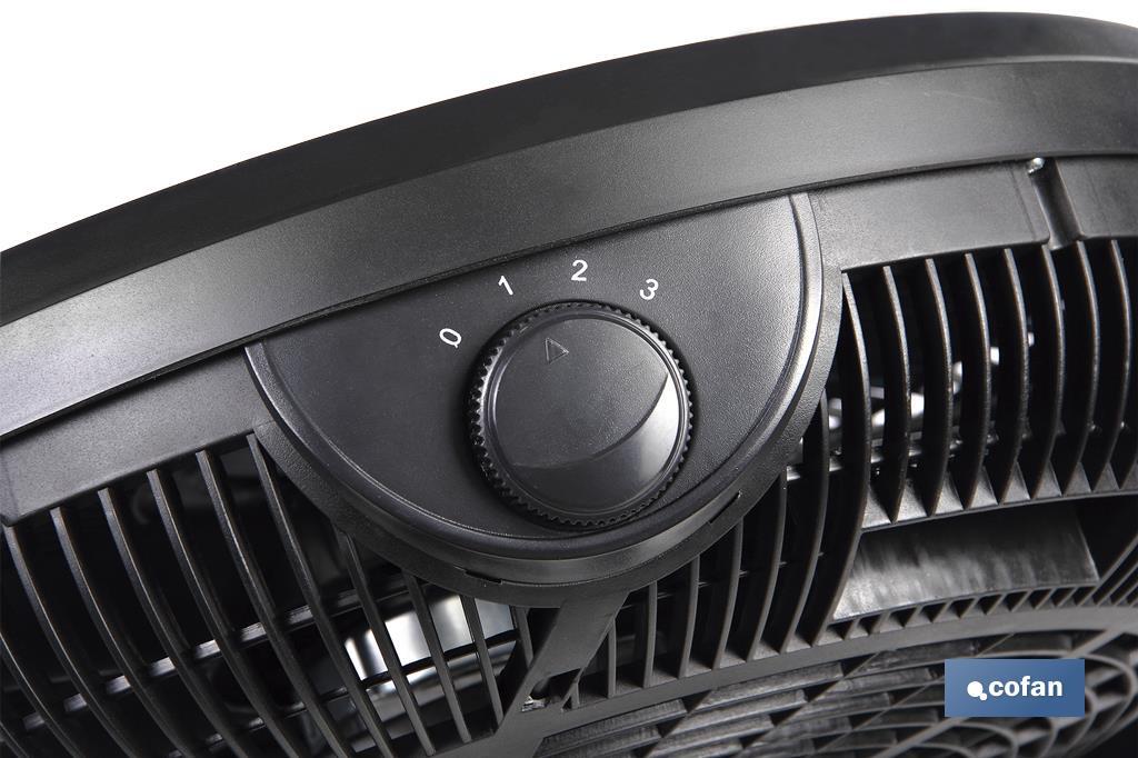 VENTILADOR DE SUELO 5 PALAS 3 VELOCIDADES 90W NEGRO