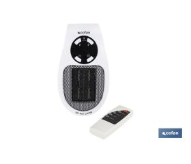 Calefactor cerámico de enchufe con mando a distancia, termostato y pantalla digital