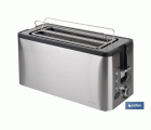 TOSTADOR ANTIHUELLAS 2 RANURAS GRANDES  ACERO INOXIDABLE PANTALLA DIGITAL 35 X 16 X 19 CM 1500 W