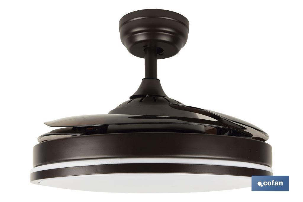 VENTILADOR DE TECHO CON ASPAS DESPLEGABLES Y LUZ LED 106CM 65 W