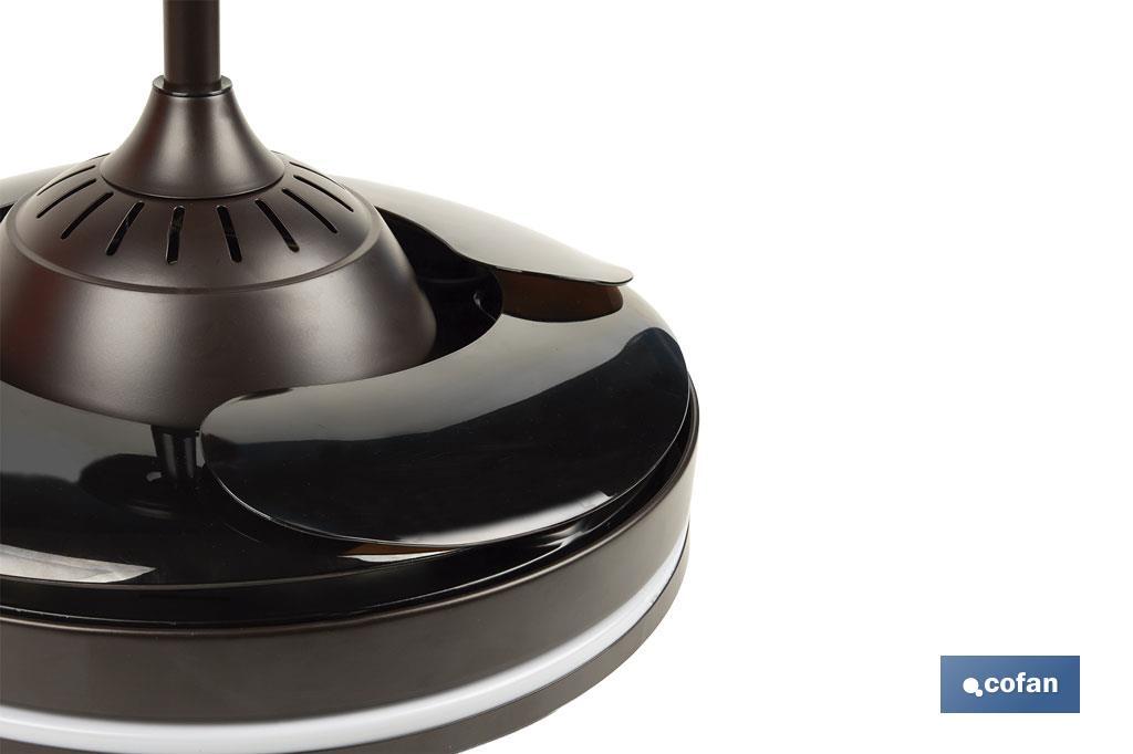 VENTILADOR DE TECHO CON ASPAS DESPLEGABLES Y LUZ LED 106CM 65 W