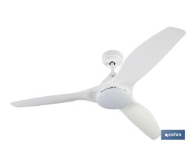 Ventilador de techo blanco con 3 aspas y luz led | Motor DC (bajo consumo) y potencia de 55 W