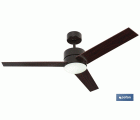 Ventilador de techo en madera con 3 aspas y luz led | Motor DC (bajo consumo) y potencia de 55 W