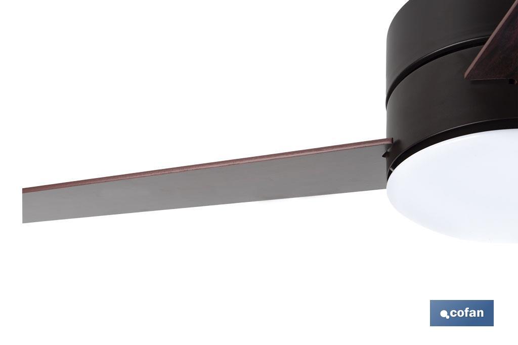 VENTILADOR DE TECHO CON ASPAS EN MADERA Y LUZ LED 132 CM 55 W