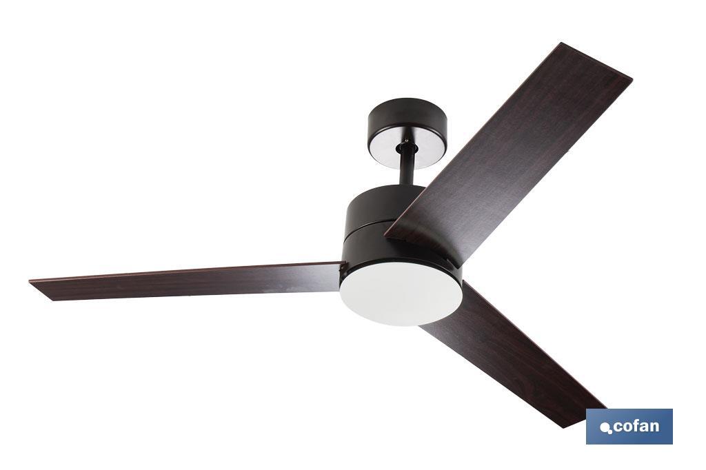 VENTILADOR DE TECHO CON ASPAS EN MADERA Y LUZ LED 132 CM 55 W