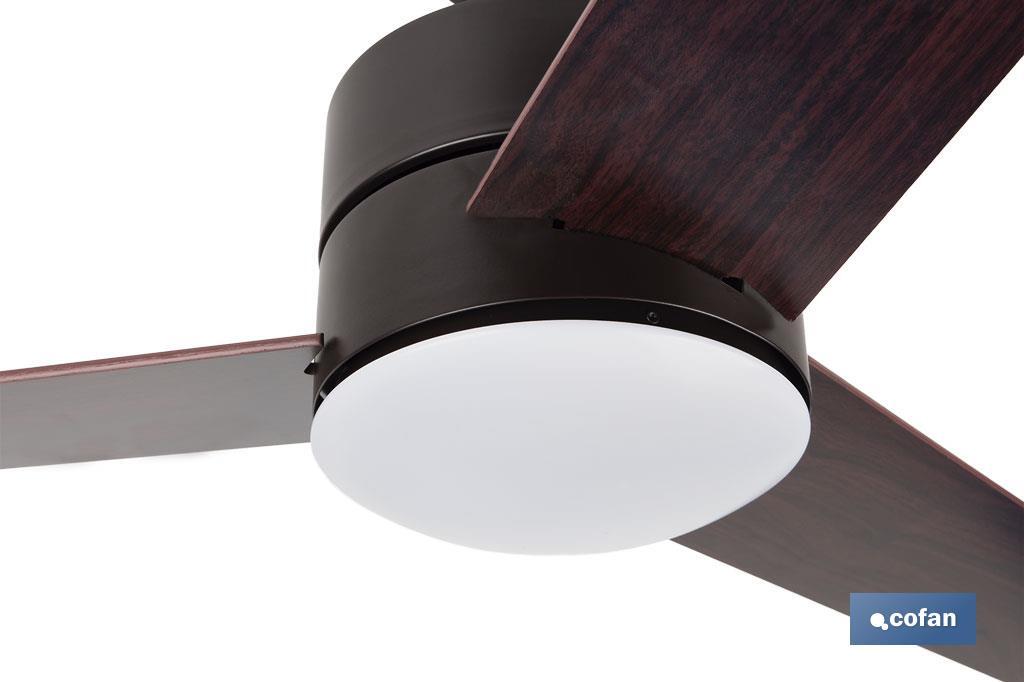 VENTILADOR DE TECHO CON ASPAS EN MADERA Y LUZ LED 132 CM 55 W