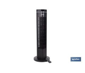 Ventilador silencioso de torre con control remoto | Color Negro | Incluye mando a distancia y temporizador (8 horas)