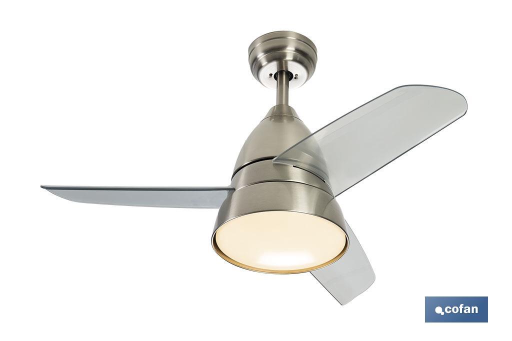 VENTILADOR DE TECHO DE ACERO CON LUZ LED 92 CM 55 W