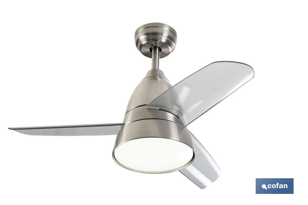 VENTILADOR DE TECHO DE ACERO CON LUZ LED 92 CM 55 W