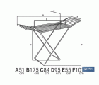 TENDEDERO SUELO CON ALAS PLEGABLES DE ACERO+ RUEDAS,18 m