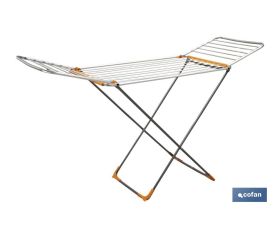 Tendedero de Suelo | Con Alas Plegables y Ruedas| Fabricado en Aluminio y Polipropileno