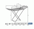 TENDEDERO SUELO CON ALAS PLEGABLES ACERO INOXIDABLE  18 m